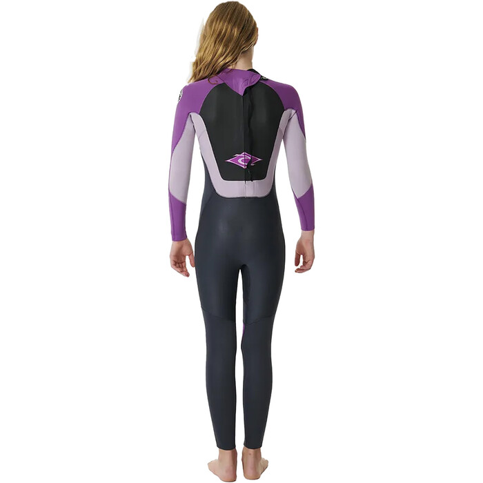 2024 Rip Curl Girls Kids Omega 3/2mm Back Zip Wetsuit 13QBFS - Purple